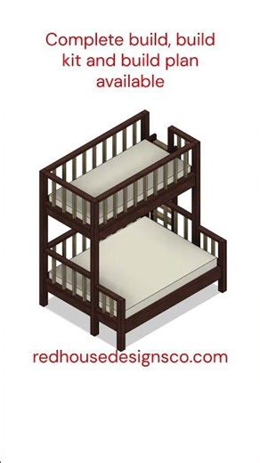 Full Over Queen Bunk Bed | Modern Built-In Design #056 by Redhouse Designs Co.