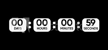 One day countdown timer one minute animation from 60 to 0 seconds, 60 Seconds countdown, Day hour minute and second countdown timer, Countdown ,4k alpha channel ...