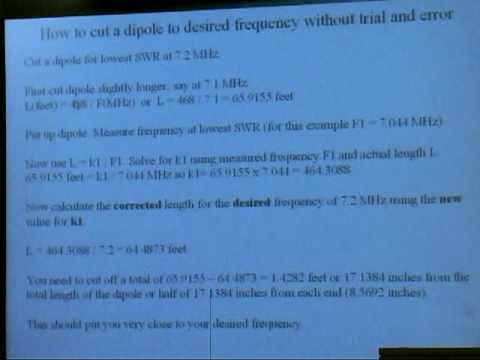MFJ Presentation: Trim Dipole to Exact Length