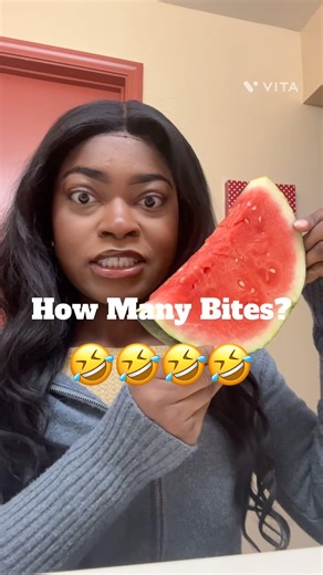 How many BITES to eat this?! #ytshorts #foodie #food #watermelon #foodchallenge #messymoments