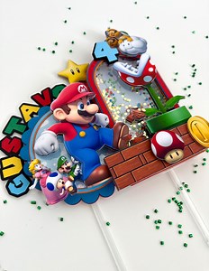 Super Mario Caketopper/super Mario 3D World Caketopper/3d Shaker Caketopper/mario Bros Caketopper/boys Theme Party Decor/nintendo Caketopper - Etsy UK
