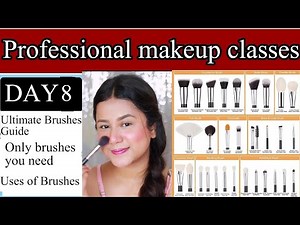 Makeup Brushes complete guide | Brushes names and their Uses | Professional makeup classes Day 8