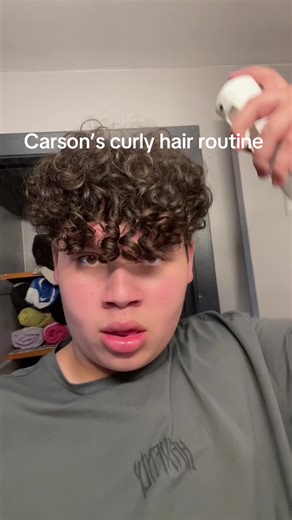 Carson curly hair routine #CurlyHair #Viral #CrossingCurls