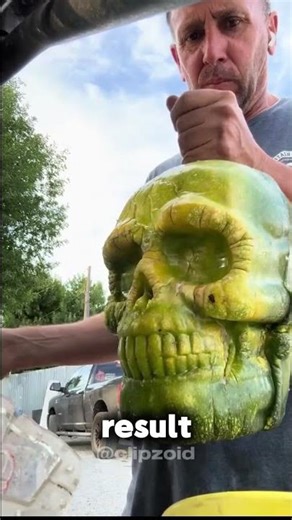this guy growers pumkin in a skull mold💀, and the result will leave you stunning😨