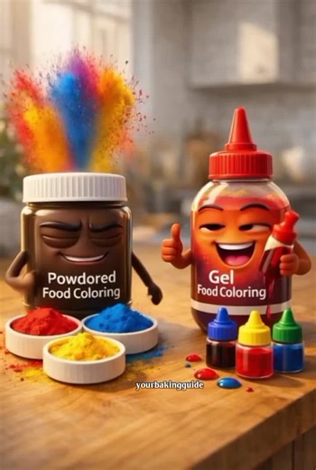 Powdered food colouring vs Gel. Follow and like for more baking tips. #foodcoloring #baking #bakingtips #bakingtok #fyp