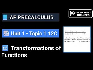 AP Precalculus worksheet 1.12C Transformations of Functions
