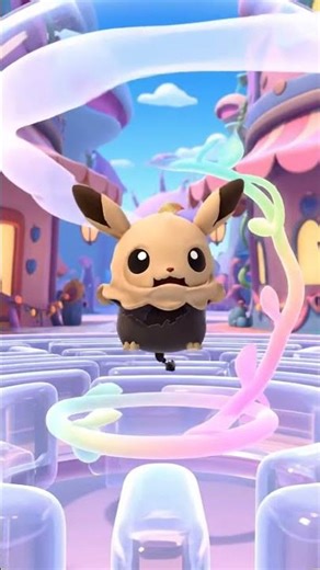 Mimikyu's Glossy Fun-Quest in a market in an alien city