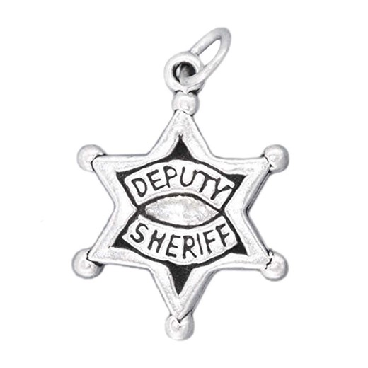 Deputy Sheriff Star Badge 925 Sterling Silver Charm, Law and Order Pendant - Etsy