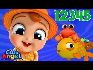 12345 Once I Caught A Fish Alive 🐟 Little Angel Nursery Rhymes & Kids Songs | Learning ABCs & 123s