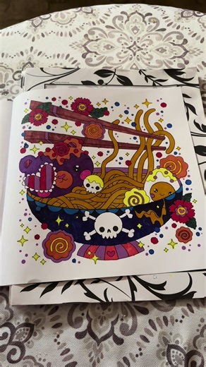 #CapCut Finished the ramen noodle bowl coloring for page #ramennoodlebowl #creepycute #coloringbook #mangasparklecoloringbook @skyycolors @Dvs Coloring books