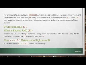 Understanding the Role of & 1 and + '0' in Binary Representation