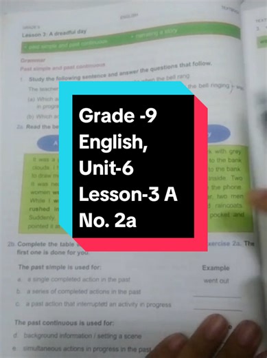 Grade -9 English, Unit-6 Lesson-3 A No. 2a #creatorsearchinsights #myanmartiktok🇲🇲🇲🇲 #education #grade9 #math