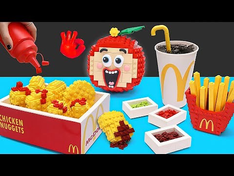 LEGO McDonald : Mukbang Fast Food with Fried Chicken Set || Stop Motion Lego Cooking