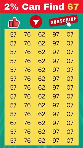 Can You Spot the Number 67 in Just 5 Seconds? #shortsfeed #ytshorts
