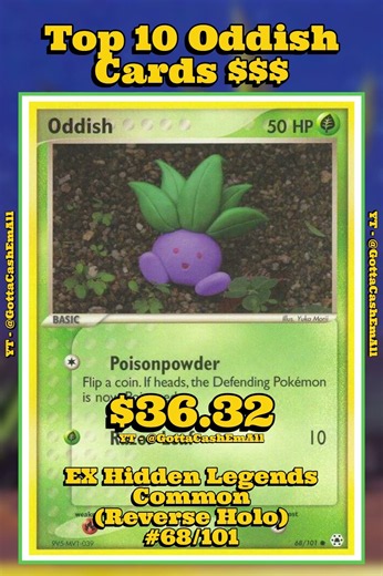 Top 10 Rarest & Most Valuable Oddish Pokémon Cards! 🌿✨ #pokemon #top10 #tcg #pokémon #pokemoncards