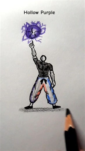 How to draw body with (red & hollow purple) #howtodraw #art #stickman #drawing #sketch #gojo #jjk
