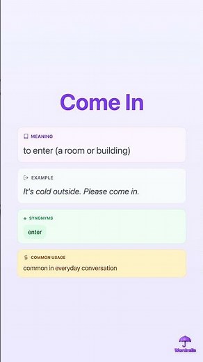 COME IN - Phrasal Verb Explained | Meaning, Examples & Synonyms | Wordrella