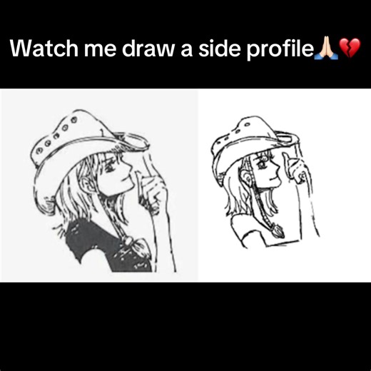 Drawing Nami from One Piece: Side Profile Tutorial