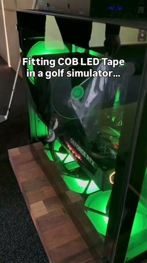Watch as @golfsimrooms builds an entire Golf Simulator with COB LED Tape routed into the tracks. ⛳️
