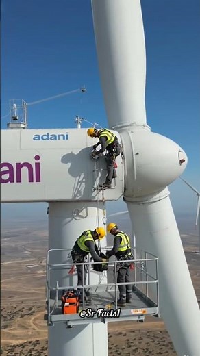 How Giant Wind Turbine Blades Are Installed at 300 Feet!😱 #shorts