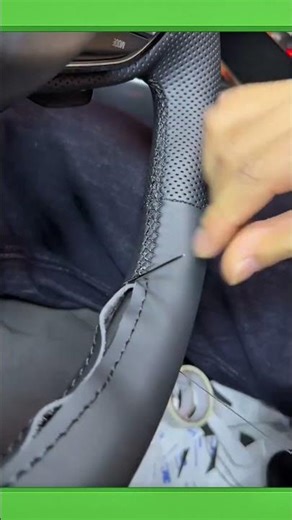 Sewing a rubber protective cover for a car control handle #automotive #workshop