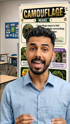 Camouflage Meaning Explained by Mr. English #easyenglisheveryday #learnenglish #englishtips #shorts
