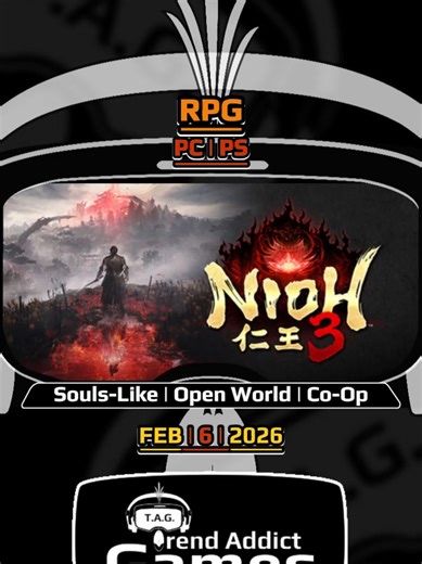 • Nioh 3 • RPG | Souls-Like | Open World | Co-Op / PC - PS In Nioh’s dark samurai action RPG sequel, master both Samurai and Ninja combat styles while battling deadly yokai across a thrilling open field. Developer: KOEI TECMO GAMES CO., LTD. Publisher: KOEI TECMO GAMES CO., LTD. https://store.steampowered.com/app/3681010/Nioh_3/ Curated. Daily. T.A.G. Trend Addict Games (T.A.G.) recommends new PC games. We do not provide downloads. Please support the developers by purchasing through official pla