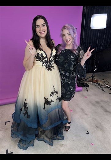 I was so excited to be invited by @Safiya Nygaard to pop up in her latest YouTube deep dive into the wild world of AI gowns taking over Pinterest 🤖👗 Check out the link in my bio and have fun watching us review some truly janky dresses 😅✨ #aidress #fantasygown