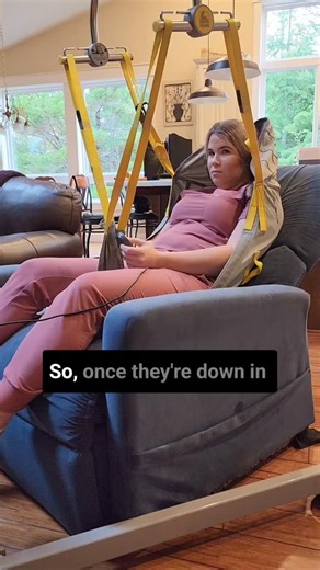 Caregiver Chronicles | Check out the details 👇👇 When removing the sling, start by unhooking each strap. Next- uncross, then slide each strap under the leg... | Instagram