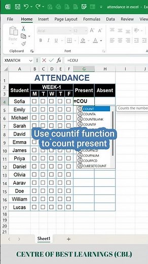 Make Attendance sheet (Attendance register) in Excel Easily #exceltips #exceltutorial #productivity