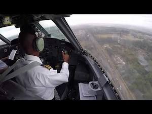 AMAZING Dash 8-100 (c/n 7) Cockpit Landing on NARROW Nairobi Wilson Runway - SPOT ON!!! [AirClips]
