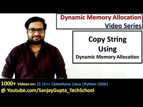 Copy a string into another string using dynamic memory allocation in c programming