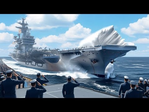 U.S. Navy Launches Its Brand New Aircraft Carrier Onto The Sea