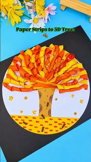 3D Paper Tree Craft | Easy School Project Idea for Kids 🍂