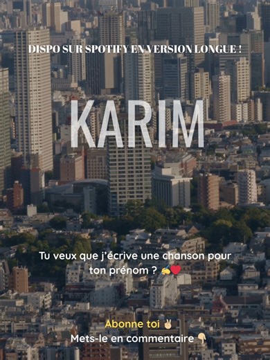 Tu connais un Karim qui n’abandonne jamais ? 💙 Si ce Karim te ressemble, laisse un 🔥 #unprenomunechanson #musiquefrancaise #Storytelling #PourToi #NouveauChapitre #popfrançaise #FrenchPop #Family #ChansonOriginale #chanson #prenom #musique #parents #grandparents #Papa #maman #gars #Karim