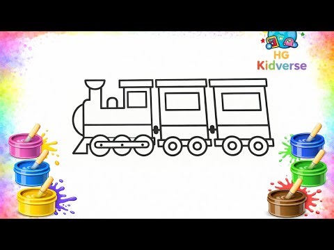 Train Coloring for Kids | Easy Train Coloring Page 🚂🎨