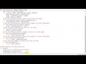 python program to hold retail item class