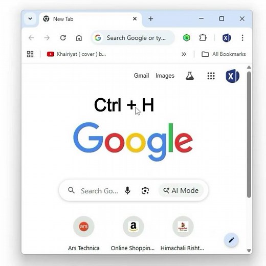 Open Chrome History Instantly | Chrome Shortcut
