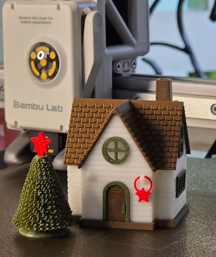 🎄 Christmas House with tree • STL and 3MF files ➡️ Download 3D print model: https://cults3d.com/:3709108 💡 Designed by 3DLAB_SL #3DPrinting #3DPrinter #Printable #STLfile | Cults.