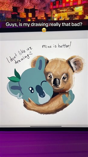 Realistic koala vs cartoon koala, who is better? #artworkout #illustrative #digitalart #art