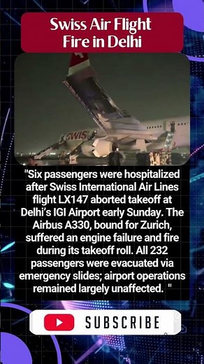 Engine Failure Hits Swiss Flight At Delhi #swissair #delhi #igiairport #flight #plane #enginefailure