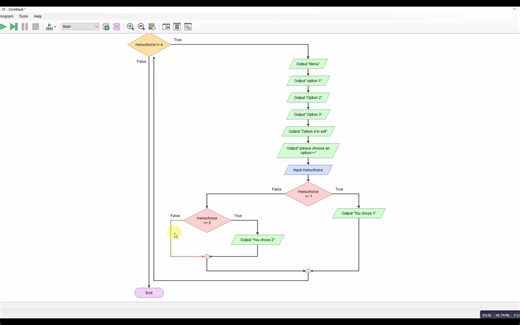 36.Flowgorithm - Creating a Menu