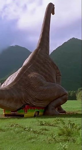 Dinosaur butt crush a bus. #funny #crush #car #ai