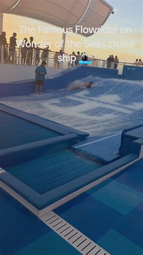 take a ride on the Flowrider and enjoy! #royalcaribbean #Wonderoftheseas #Flowrider