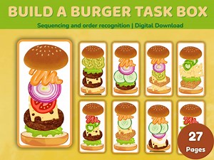 Build a Burger Task Box for Preschoolers Hands-on Fine Motor & Sorting Activity Educational Montessori-inspired Toy Printable Game for Kids - Etsy