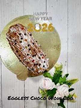 SOFT & CREAMY EGGLESS CHOCOLATE LOG CAKE RECIPE