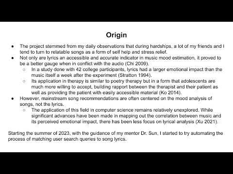 Lyrically Yours: A Mobile Application for Automated Music Therapy through Lyric Analysis Utilizing