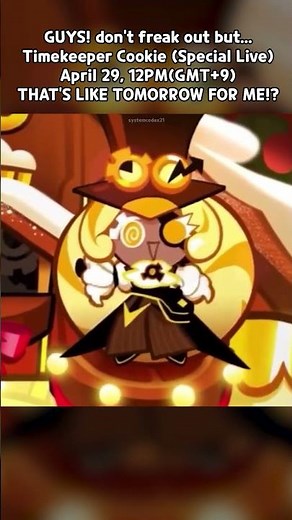CRK | Timekeeper Cookie Livestream is TOMORROW!? #crk #cookierun #cookierunkingdom