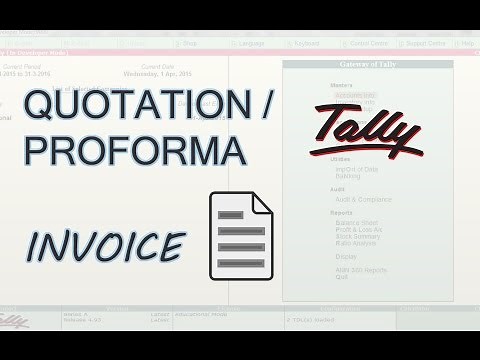 Tally.ERP9 : Quotation - Proforma Invoice in Tally