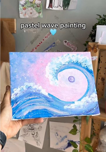Easy Acrylic Pastel Wave Tutorial
